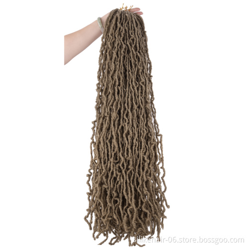 Nu Faux Locs Crochet Hair Soft Locs Crochet Braids Hair 21 Roots Wavy 36inch Goddess Locs Dreadlocs  Synthetic Hair Extensions